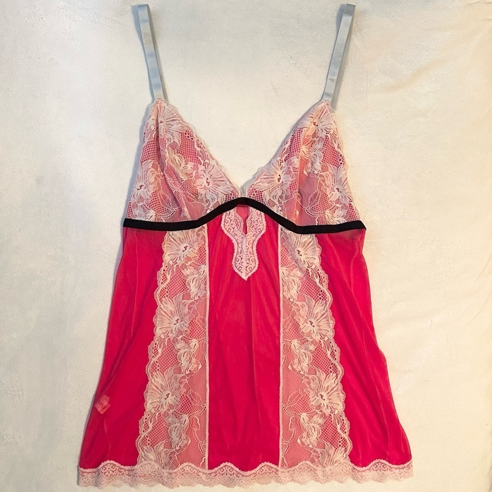 OOAK Unbranded SAMPLE Babydoll Chemise Sexy Slip Lingerie Lace XXL pink